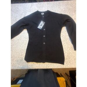 FUTURE COLLECTIVE Black Button Front Knit Cardigan Sweater Women's Medium NWT
